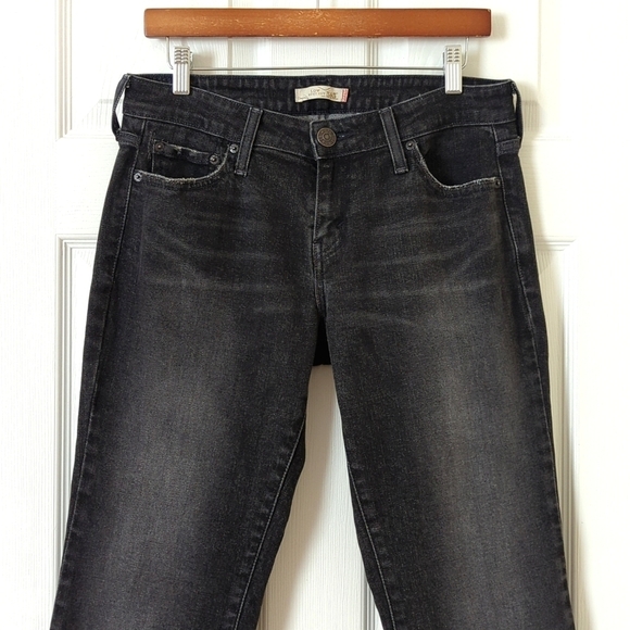 Levi's Y2K 545 Classic Low Rise Slim Fit Ankle Boot Cut Jeans Faded Black 8 - Picture 2 of 15